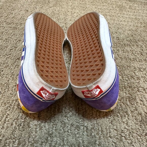 Vans - Purple Suede and Multi-Colored Checkerboard Slip On - Men's Size 11 - Picture 10 of 11